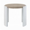 Royal Hampton Side End Table, White High Gloss Wood, Brown Top, Oval 26 Inch - 2 of 4