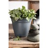 HC Companies 12 Inch Eclipse Planter Indoor Outdoor Round Classic Pot w/ Attached Saucer for Flowers, Vegetables, and Succulents, Warm Gray (2 Pack) - 3 of 4