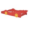 Okak Platform Bed Frame with Wheels and Race Car-Shaped Bedroom Furniture for Kids Noise-Free Bed Strong Wood Slats Easy Assembly - 4 of 4