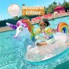 Joyfy Pool Float for Kids, Rainbow Unicorn Inflatable Ride On Pool Floaties Raft with Glitters, Fun Beach Lake Summer Pool Party Toys - 3 of 4