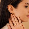 Small Sterling Silver Huggie Hoop Earrings Set for Women, 14K Gold Plated Hoops Stacks for Multiple Piercings - 3 of 4