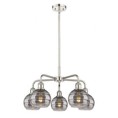 Rochester - 5 Light Stem Hung Chandelier In Industrial Style-13.38 Inches Tall and 23.88 Inches Wide