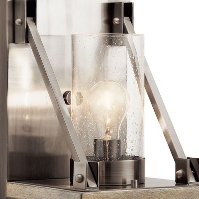 Pewter and Clear Glass Rustic Wall Sconce