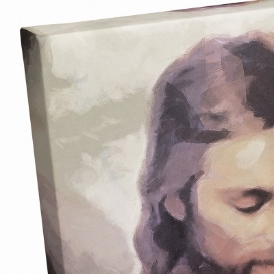 Jesus Holding Lamb Religious Canvas Wall Art 12" x 18"
