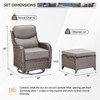 Outdoor Swivel Rocker Chair with 6 Inch Thick Cushion 2 in 1 Porch Glider Swivel Chair - Wicker Patio Furniture Patio Swivel Glider Seating - 3 of 4