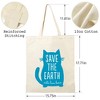 LotFancy Canvas Tote Bag for Women Lady Girl, Large Reusable Eco Bags with Inner Pocket, Beige - 2 of 4