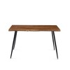 HDZNVF S Shape Irregular MDF Dining Table Metal Legs Wood Design Table Top - 3 of 4