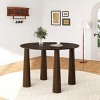 SpassWay 30" Height Contemporary Round Wood Table Versatile Dining Conference Entertaining Solution in Black/Walnut/Natural Wood Finish - 3 of 4