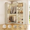 Aheaplus Corner Closet Organizer with 2 Hanging Rods, Walk-In Closet System with Shoe Rack - 3 of 4