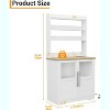 coucheta Farmhouse Coffee Bar Cabinet for Kitchen with Power Outlet and Microwave Oven Stand, Pantry Hutch with 2 Door & Versatile Storage Shelf - 2 of 4
