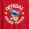 Men's - Lilo and Stitch - Christmas Official Cookie Tester Long Sleeve Graphic T-Shirt - 2 of 3