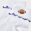 Women's Game Day Embroidered Football Pointelle Bobby Socks with Lettuce Edge Cuff - Wild Fable™ - 3 of 3