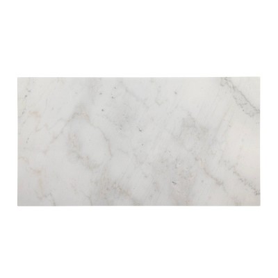 Espresso Elegance Rectangular Dining Table with White Marble Top