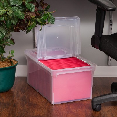 Clear Stackable Letter/Legal Size Secure File Storage Box, 5-Pack