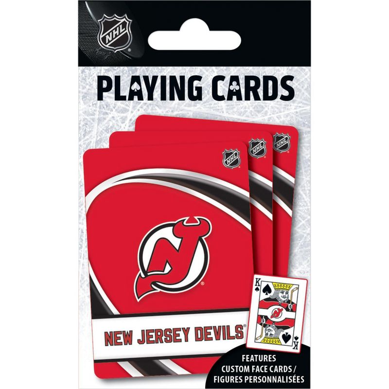 MasterPieces Officially Licensed NHL New Jersey Devils Playing Cards - 54 Card Deck for Adults, 1 of 6