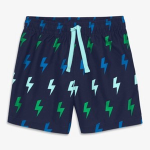Primary Kids Swim Trunk in Mini Bolts - 1 of 2