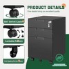 Mlezan 3-Drawer Mobile File Cabinet: Lockable, Under-Desk Metal Storage for Letters/Legal/A4.  Fully Assembled (Except Wheels). - 2 of 4