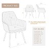 NicBex Velvet Dining Chairs Set of 2,Upholstered Dining Room Chair with Armrest,Kitchen Chairs for Office,Living,Meeting Room,Bedroom - 2 of 2