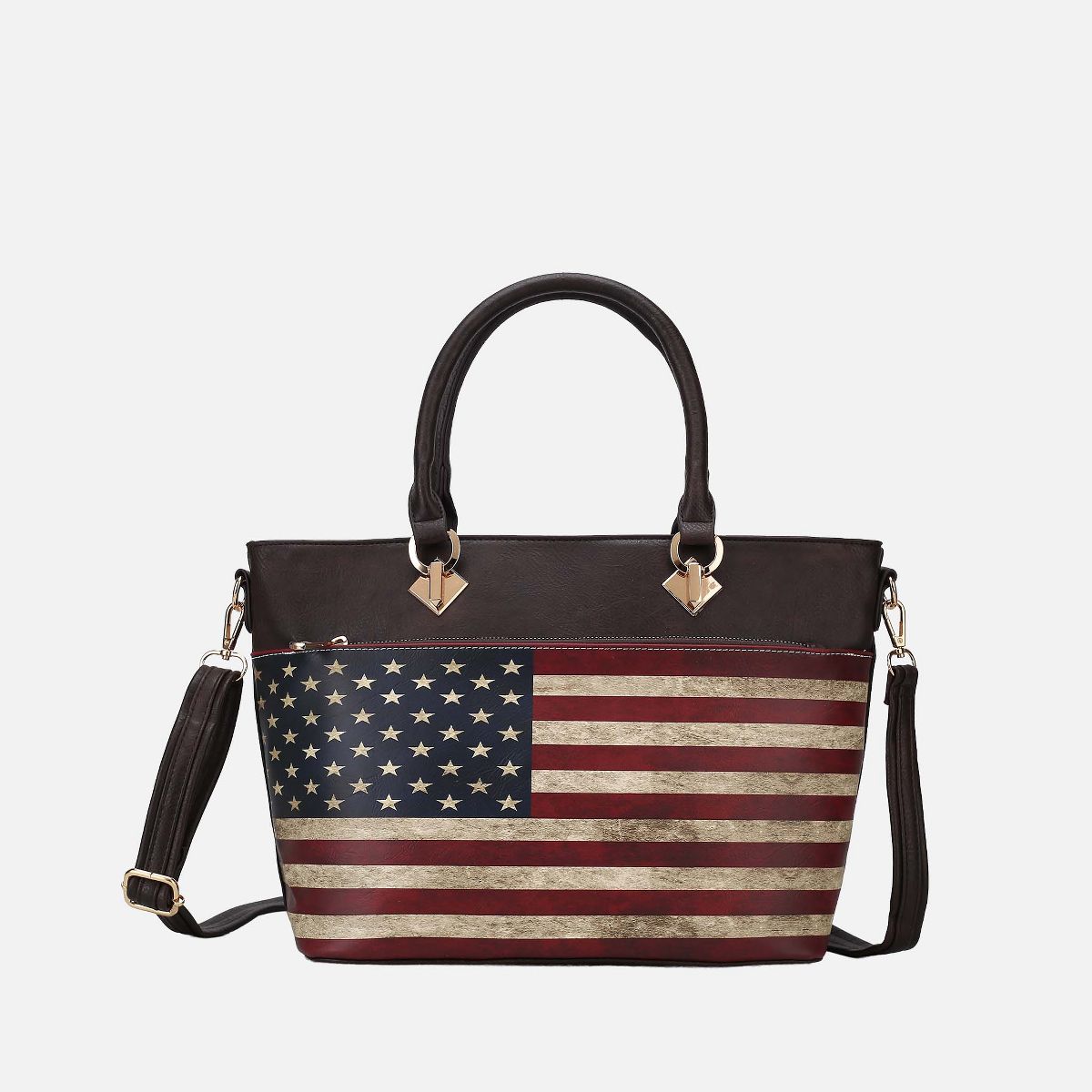Tote Bag Patriotic Print Zip Closure, Lilian | MKF Collection by Mia K - thumbnail 8