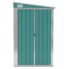 vidaXL Wall-mounted Garden Shed Green 46.5"x76.4"x70.1" Galvanized Steel - 3 of 4