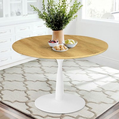 Harrison 35'' Round Dining Table with Metal Pedestal Base MDF Wood Dining Table Top for Kitchen Dining Room Small Space-Maison Boucle