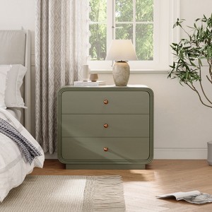 Christopher Knight Home Selric Modern Curved Design 3-Drawer Nightstand - 1 of 4