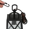 11" Metal/Seeded Glass Square Outdoor Pendant Light Black - LNC: Nautical Lantern, ETL Listed - 4 of 4