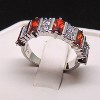 Candice Anniversary Ring White Gold Plated Red Cubic Zirconia Ginger Lyne Collection Size 6 - 3 of 4