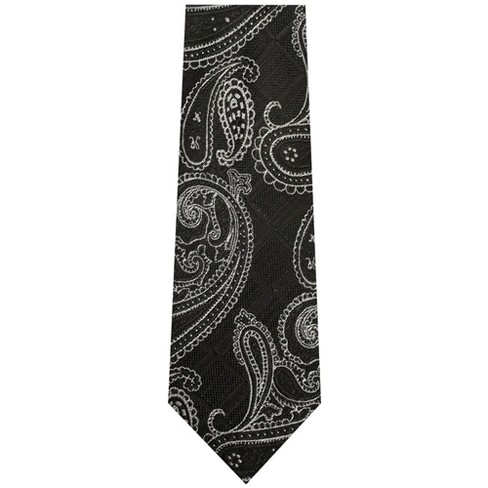 Thedappertie Men's Black And White Paisley Necktie With Hanky : Target