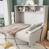Whisen Full Size Murphy Bed with a Desk - Antique White - 2 of 4