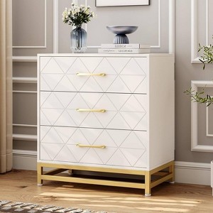 Zstar 3 Drawer Nightstand Dresser for Bedroom, Closet - 1 of 4