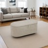 AndMakers Light Tan Chenille Oval Ottoman with Storage - 2 of 4