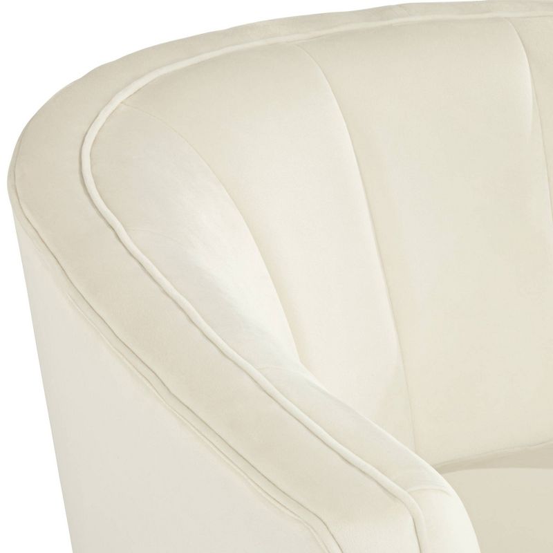 55 Downing Street Leighton White Velvet and Gold Tufted Accent Chair, 4 of 10