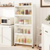 Costway 4-Tier Storage Cabinet with Door Freestanding Bathroom Cabinet for Small Space White/Black - 2 of 4