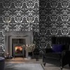 Gothic Damask Flock Black and Silver Paste the Wall Wallpaper - 2 of 4