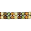 EVERLY JEWELRY | Silvertone 6-7mm Multi-Color Cultured Freshwater Button Pearl Double Row Elastic Bracelet with Beads, 7-inch - 2 of 4