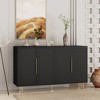 Black Modern Buffet Cabinet with Storage, Fluted Sideboard Large Buffet with Adjustable Shelves, Credenza, Accent Cabinet Console Table - 3 of 4