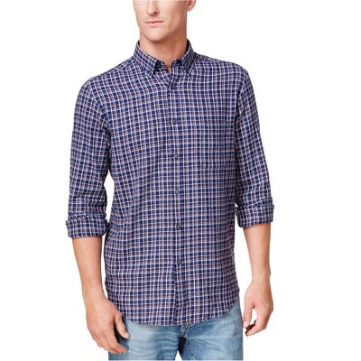 Club Room Mens Plaid Flannel Button Up Shirt