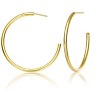 Guili Golden Luxe 14K Gold Plated Large Open Hoop Earrings, the Perfect Fusion of Classic and Contemporary Elegance to Match Any Stylish Attire - 2 of 3
