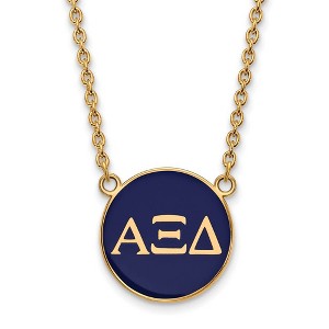 Black Bow Jewelry 14k Yellow Gold Plated Sterling Silver Alpha Xi Delta Greek Life Necklace 18 Inch - 1 of 4