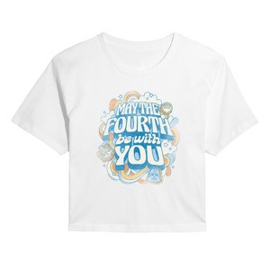 Women's - Star Wars - May The Fourth Be With You Cropped Graphic T-Shirt - 1 of 4