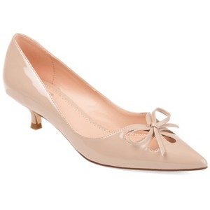 Journee Collection Womens Medium and Wide Width Lutana Pointed Toe Kitten Heel Pumps - 1 of 4