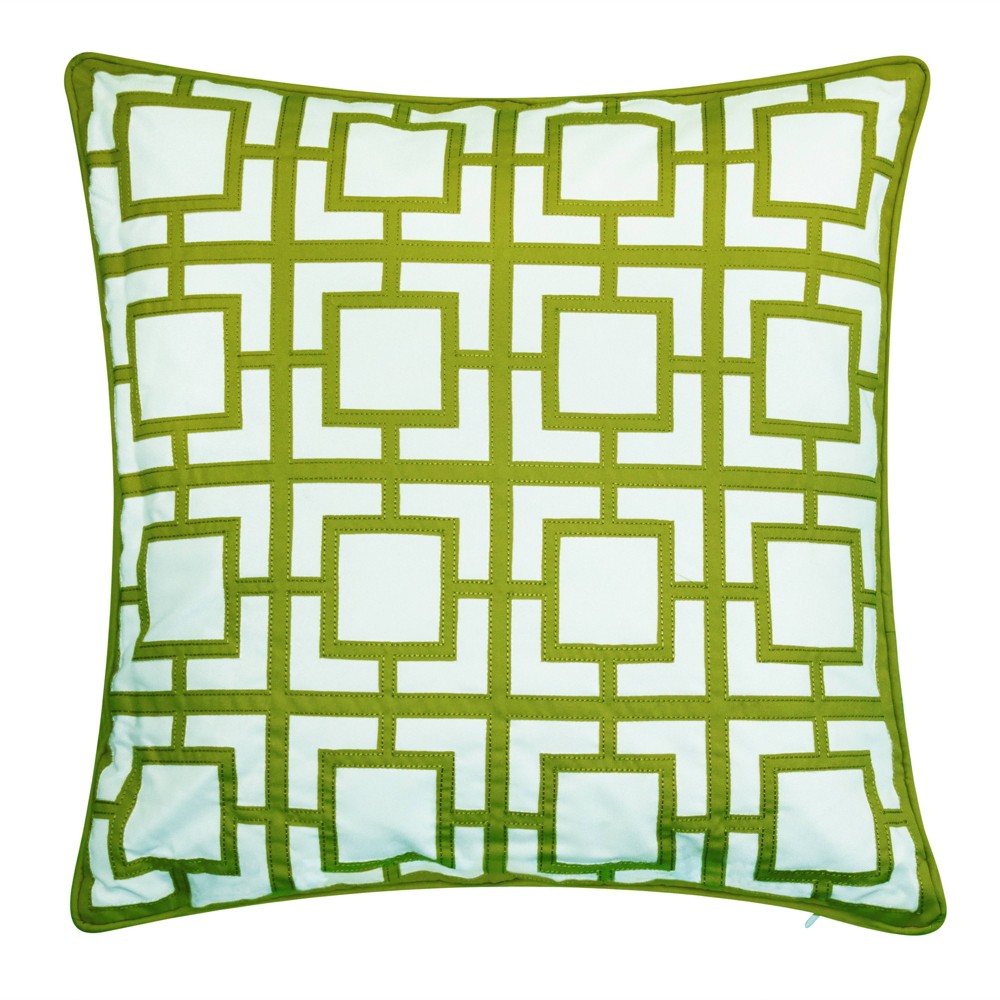 Photos - Pillow 20" x 20" Modern Links Applique Patio Throw Decorative  Leaf - Edie@