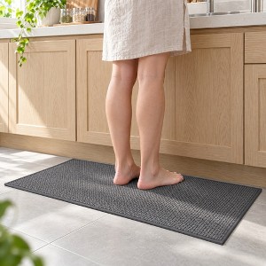 REGALWOVEN Washable Woven Texture Farmhouse Style Kitchen Mat Non Slip ...