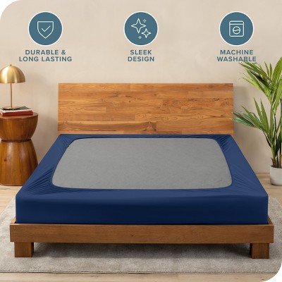 Twin Dark Blue Polyester Stretch Box Spring Cover