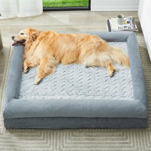 Extra Large Dog Bed, Washable Dog Couch with Removable Waterproof Cover, Orthopedic Large Pet Sofa Bed with Bolster Sides for Sleeping - 1 of 4