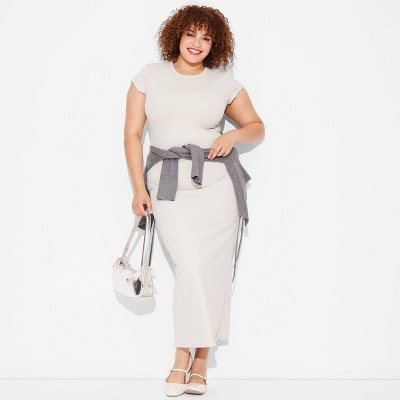 Women's Rib-Knit Short Sleeve Maxi T-Shirt Dress - Wild Fable™
