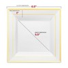 Smarty Had A Party White w/ Gold Square Edge Rim Plastic Dinnerware Set - 40 Sets - 3 of 4