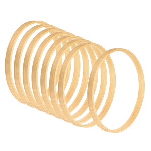 Unique Bargains Bamboo Handmade DIY Craft Wedding Dream Catcher Floral Hoops 8 Pcs - 1 of 3