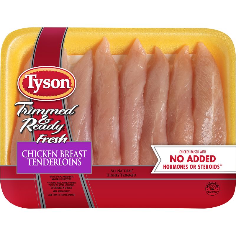 Tyson Trimmed &#38; Ready Chicken Tenderloins - 1.25-2.1 lbs - price per lb, 1 of 7